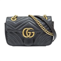 黑色 牛皮 GG Marmont 肩背包【GUCCI 古馳】 446744