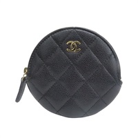 黑色 荔枝紋 牛皮 圓形 零錢包【CHANEL 香奈兒】 AP3594