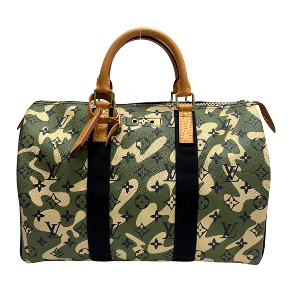 迷彩綠色 村上隆聯名系列 Speedy 35 波士頓包【LOUIS VUITTON LV 路易威登】 M95773