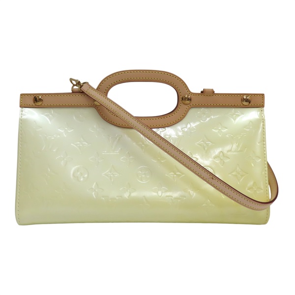 白色 Vernis 漆皮 Roxbury Drive 兩用包(褪色或變色) 【LOUIS VUITTON LV 路易威登】 M91374