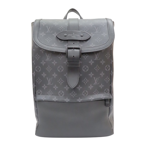 黑色 原花帆布 Saumur 後背包【LOUIS VUITTON LV 路易威登】 M45913