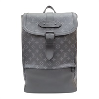黑色 原花帆布 Saumur 後背包【LOUIS VUITTON LV 路易威登】 M45913