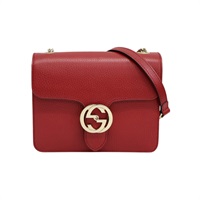 紅色牛皮 Interlocking 肩背包 510304【GUCCI 古馳】 510304