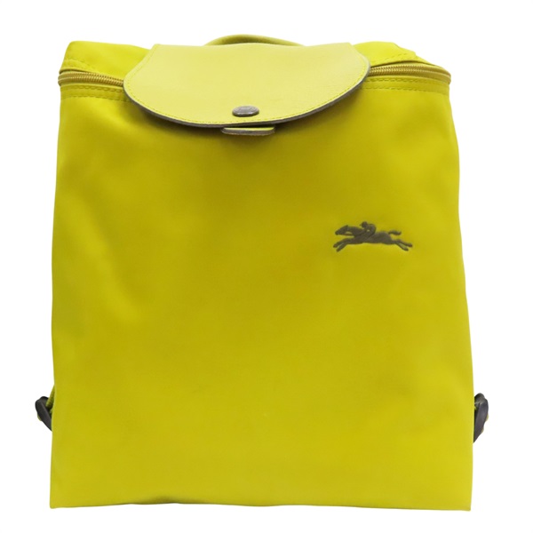 芥末黃 尼龍帆布 後背包【Longchamp 瓏驤】