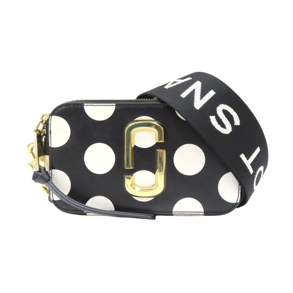 黑/白色 波點印花牛皮 Snapshot 相機包 肩背包 【MARC JACOBS 馬克·雅各布斯】 H121L01PF21