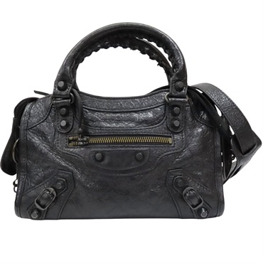 黑色 山羊皮 Edge Mini City 肩背包【BALENCIAGA 巴黎世家】 390160