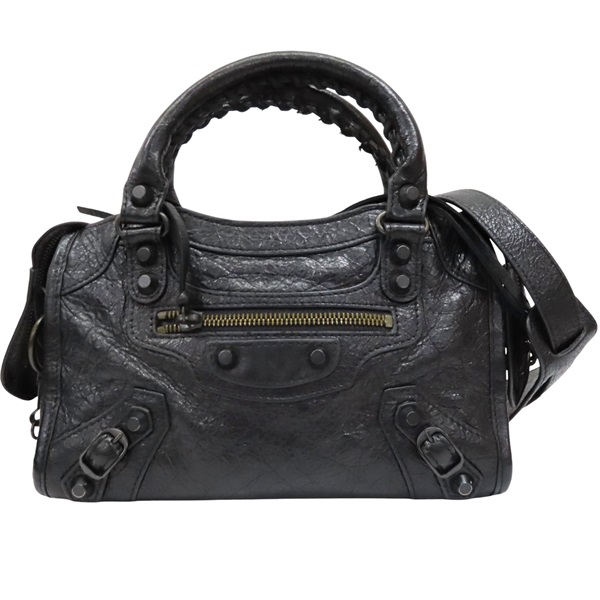 黑色 山羊皮 Edge Mini City 肩背包【BALENCIAGA 巴黎世家】 390160