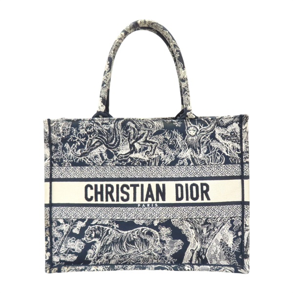 藍色 刺繡帆布 Book Tote M 托特包【Dior 迪奧】 M1296ZRGO