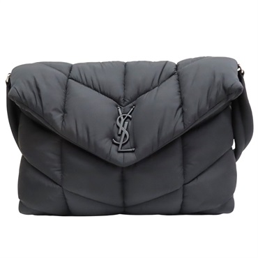 黑色 尼龍 Loulou Puffer 肩背包【SAINT LAURENT 聖羅蘭】 733630