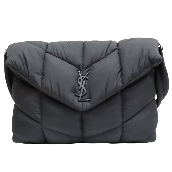 黑色 尼龍 Loulou Puffer 肩背包【SAINT LAURENT 聖羅蘭】 733630