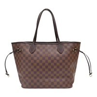 棕色 棋盤格帆布 Neverfull MM 肩背包【LOUIS VUITTON LV 路易威登】 N51105