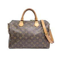 棕色 原花帆布 Speedy 30 兩用包 M41112 (背帶有刻字)【LOUIS VUITTON LV 路易威登】 M41112