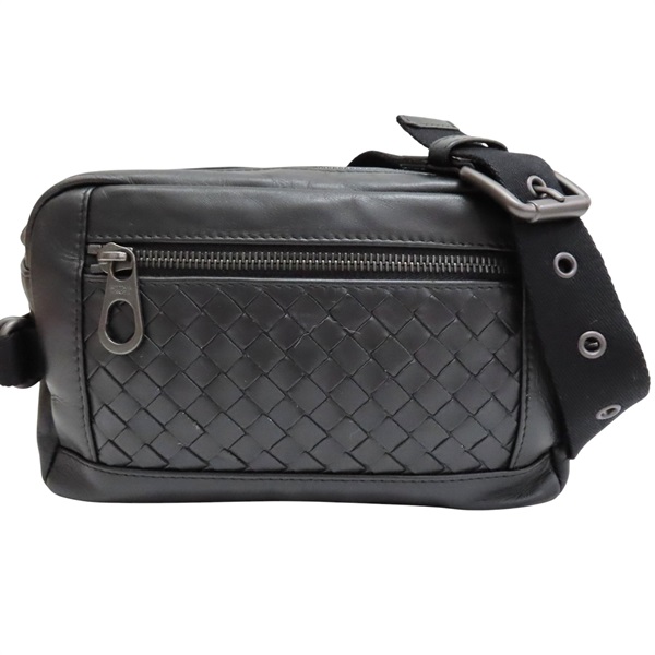 黑色 羊皮編織 Fanny pack 肩背包【BOTTEGA VENETA BV 寶緹嘉】 368899 VQ121