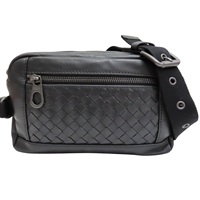 黑色 羊皮編織 Fanny pack 肩背包【BOTTEGA VENETA BV 寶緹嘉】 368899 VQ121