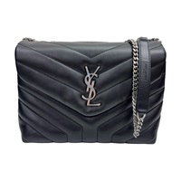 黑色 皮革 LouLou 肩背包【SAINT LAURENT YSL 聖羅蘭 】 494699