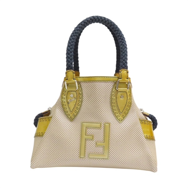 黃/棕色 牛皮 Bag De Jour 手提包 8BN157【FENDI 芬迪】 8BN157