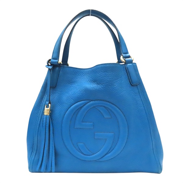 藍色牛皮 流蘇 Soho 肩背包 金扣【GUCCI 古馳】 282309
