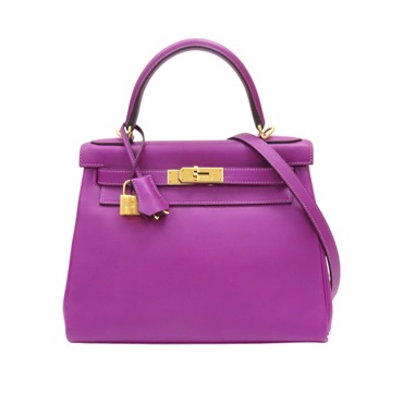 海葵紫 Evercolor 牛皮 Kelly 28 凱莉包 兩用包 Y刻 金扣【HERMES 愛馬仕】 H070443CC