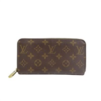 棕色 原花帆布 Zippy 拉鍊長夾【LOUIS VUITTON LV 路易威登】 M41896
