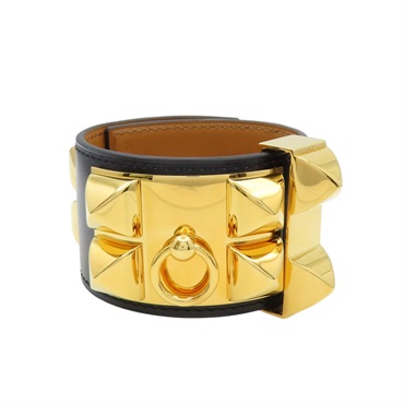 黑色 BOX牛皮 CDC 24手環 口R刻【HERMES 愛馬仕】 H500263FC89T2