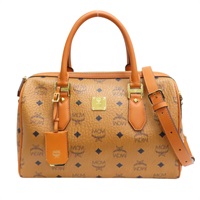 棕色 帆布 Ella 波士頓包 肩背包【MCM】 MWB 6AVI48 CO001