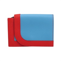 藍/紅色 Epsom牛皮 Camaril Bofold Mini 零錢包 D刻【HERMES 愛馬仕】
