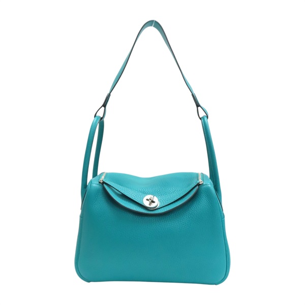 7F 孔雀藍 TC牛皮 Lindy 26 肩背包 X刻 銀扣【HERMES 愛馬仕】 H073428CK