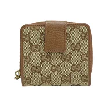 棕色 GG 帆布 兩折錢包【GUCCI 古馳】 346056