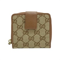 棕色 GG 帆布 兩折錢包【GUCCI 古馳】 346056