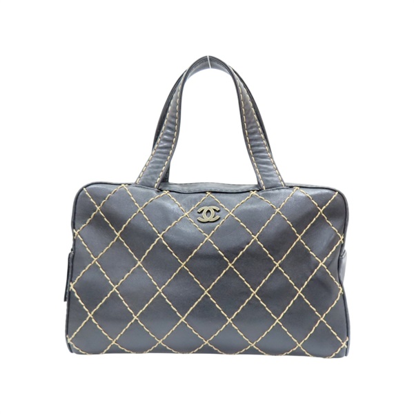 黑色 牛皮 Wild Stitch 手提包 無卡【CHANEL 香奈兒】 A14692