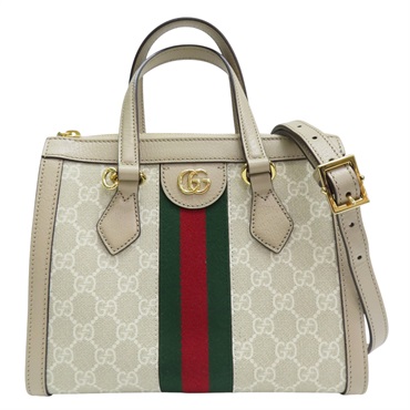 米色 PVC塗層帆布 Ophidia 小號手提包【GUCCI 古馳】 547551