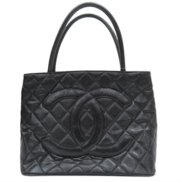 黑色  菱格紋 荔枝紋 牛皮 復刻金幣 手提包【CHANEL 香奈兒】 A01804