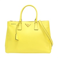 黃色 防刮牛皮 Galleria 兩用包【PRADA 普拉達】 BN1786