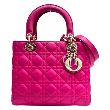 粉紅色 羊皮 Lady Dior 黛妃包 兩用包 金和 【Dior 迪奧 】 M0565ONGE