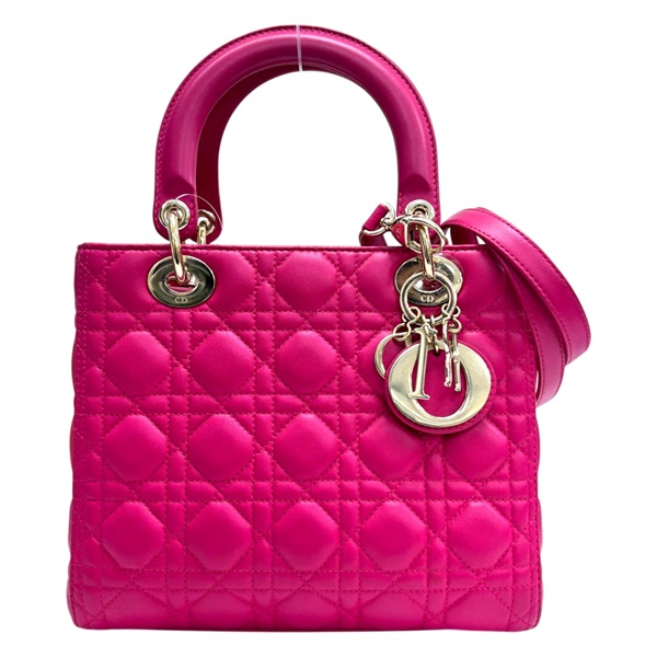 粉紅色 羊皮 Lady Dior 黛妃包 兩用包 金和 【Dior 迪奧 】 M0565ONGE