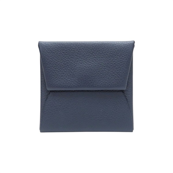 藍色 Evercolor 牛皮 Bastia 扣式 零錢包 Y刻【HERMES 愛馬仕】