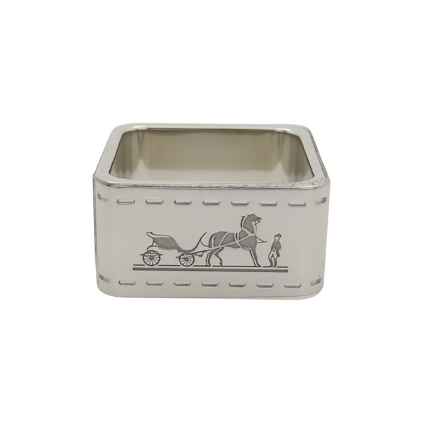 銀色 金屬 馬車 Bolduc 絲巾扣【HERMES 愛馬仕】