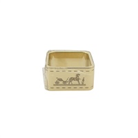 金色鍍金 方形 絲巾釦【HERMES 愛馬仕】