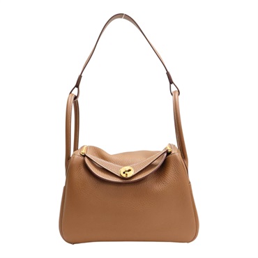 金棕色 Clemence 牛皮 Lindy 26 肩背包 W刻 金扣【HERMES 愛馬仕】
