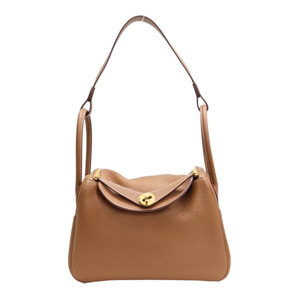 金棕色 Clemence 牛皮 Lindy 26 肩背包 W刻 金扣【HERMES 愛馬仕】