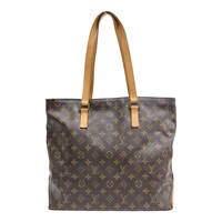 棕色 原花帆布 Cabas Mezzo 肩背包【LOUIS VUITTON LV 路易威登】 M51151