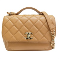 駝色 菱格紋 荔枝紋 牛皮 Business Affinity 肩背包 (無卡)【CHANEL 香奈兒】 A93607