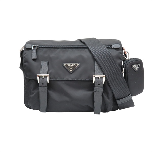 黑色 尼龍 Re-Nylon 肩背包 1BD953【PRADA普拉達】 1BD953