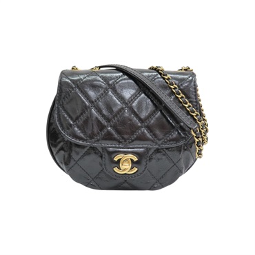 黑色牛皮 Half Moon 鍊帶 肩背包 A94759【CHANEL 香奈兒】 A94759
