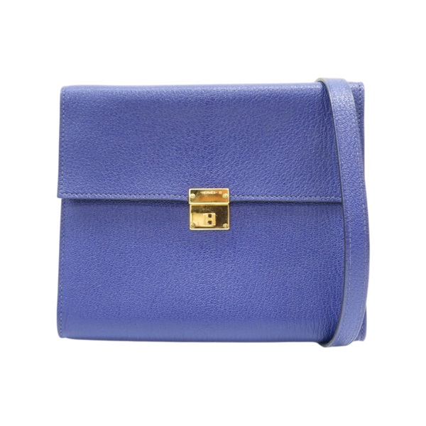 墨水藍 Mysore牛皮 Click 16 肩背包 銀扣 D刻【HERMES 愛馬仕】 H073568CCM3