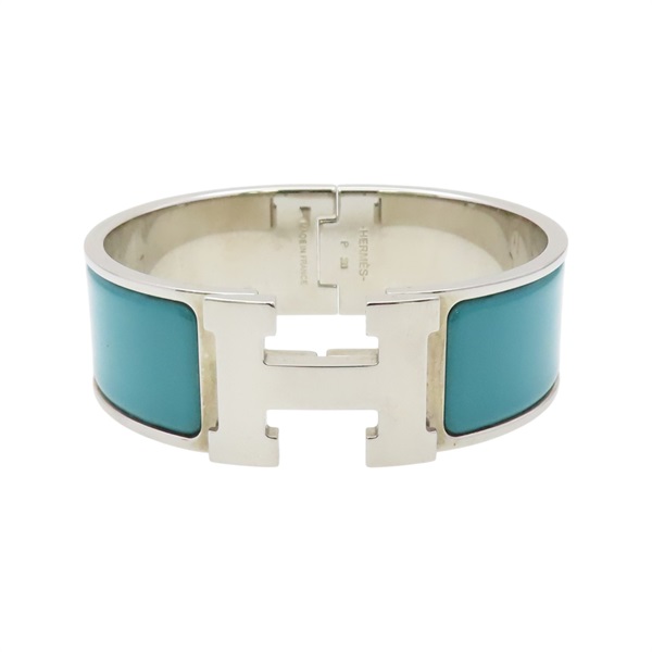 銀色鍍金 綠色琺瑯 Clic Clac H 手環【HERMES 愛馬仕】