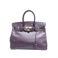 紫色 courchevel牛皮 Birkin 35 手提包 口F刻【HERMES 愛馬仕】