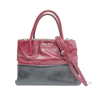 紅/黑色 亮面牛皮 兩用包【MIU MIU 繆繆】 RNB941