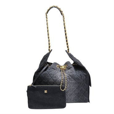 黑色 丹寧 25 中型 鍊帶 肩背包 AS5311【CHANEL 香奈兒】 AS5311