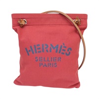 紅色 帆布 牛皮 Aline Groom 手提包 B刻【HERMES 愛馬仕】 H000867EK